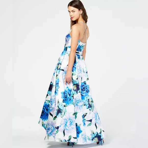 FLORAL HALTER BALL GOWN - Picture 2 of 4